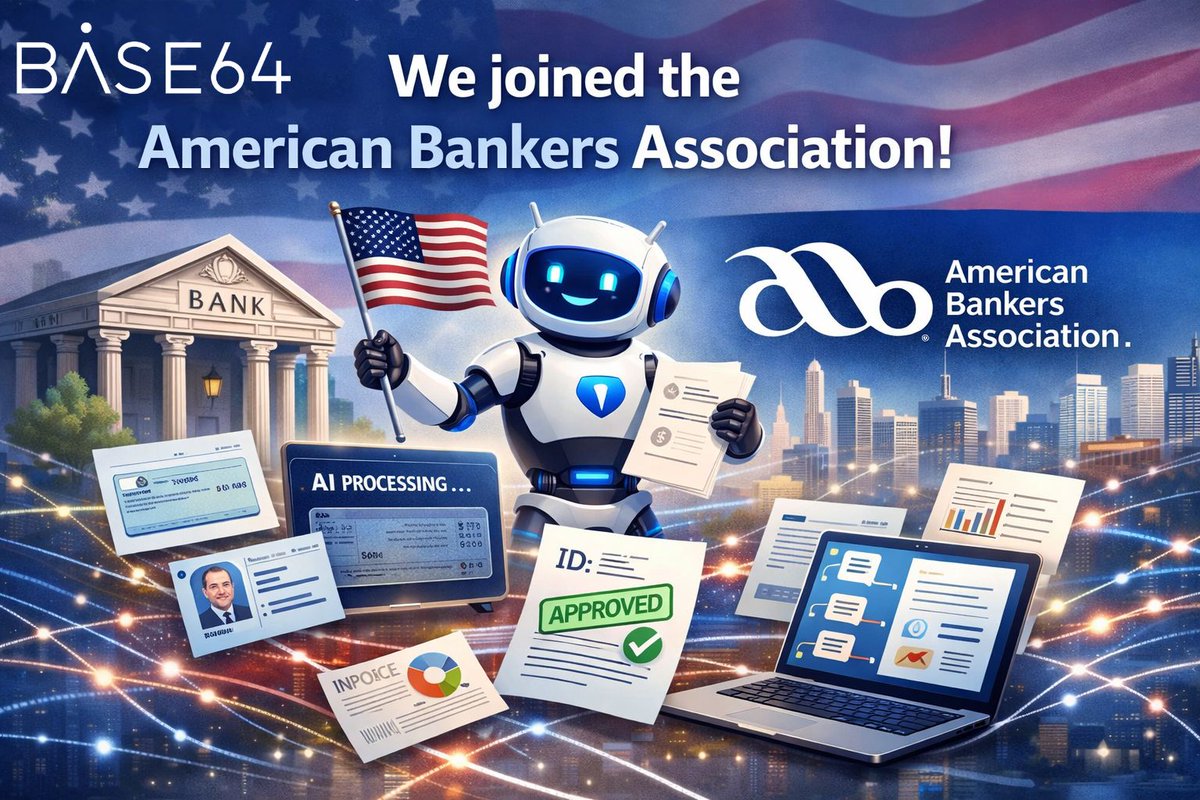 Base64ai's tweet photo. ABA Diamond Member 🎉 Join us at ABA Risk &amp; Compliance (May 5–7, Charlotte) to see how we help banks reduce risk &amp; streamline compliance. https://t.co/88y4tR1uQ5 https://t.co/uGi78ziuVf