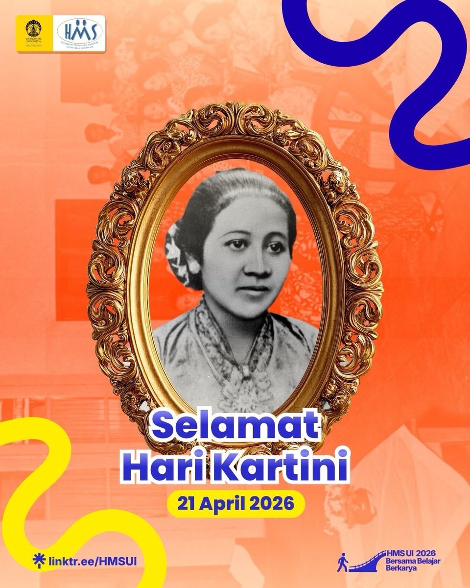 HMSosioUI's tweet photo. SELAMAT HARI KARTINI 2026! 

"Habis Gelap Terbitlah Terang." Mari teruskan perjuangan R.A. Kartini dengan menjadi pribadi cerdas, berintegritas, dan pantang menyerah. Selamat Hari Kartini untuk seluruh perempuan hebat! ✨ https://t.co/uoG9ArYQLJ
