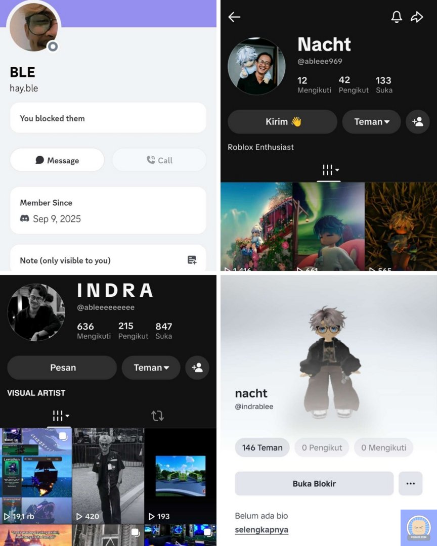 teman-teman minta tolong bantu report akun ini dan hati-hati kalau ketemu dia di !roblox, dc, atau tiktok. kronologi teman aku lagi call sama dia terus dia ngelecehin temenku secara verbal dan ngelecehin foto temenku. jangan kasih tempat buat pelaku PS, terima kasih