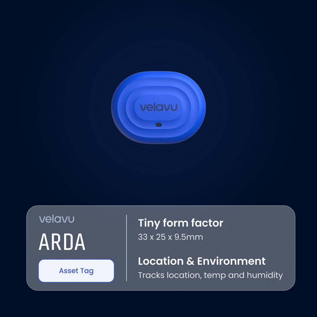 velavu_tech's tweet image. Today we're highlighting Velavu Arda!  Compact, sleek, and powerful, this tiny asset tag is your ultimate tool for tracking location, temperature, and humidity.

#SmartTracking #TechSolutions