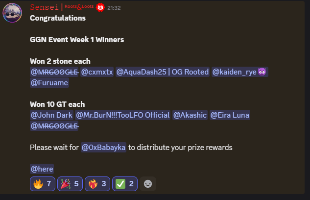 AquaDash25's tweet photo. 🔥 The Rumble Chief blessed me with a win!

🪨 Got 2 stones from winning Rumble Royale at @RootsandLoots Discord server

⚒️ That’s two stones less to grind!
⏳ Rewards won’t last forever

🚀 Hop in now!
https://t.co/PvTbNIY0q7

#rootsandloots #RTLT #Polygon @0xPolygon https://t.co/AUPfkMutKu