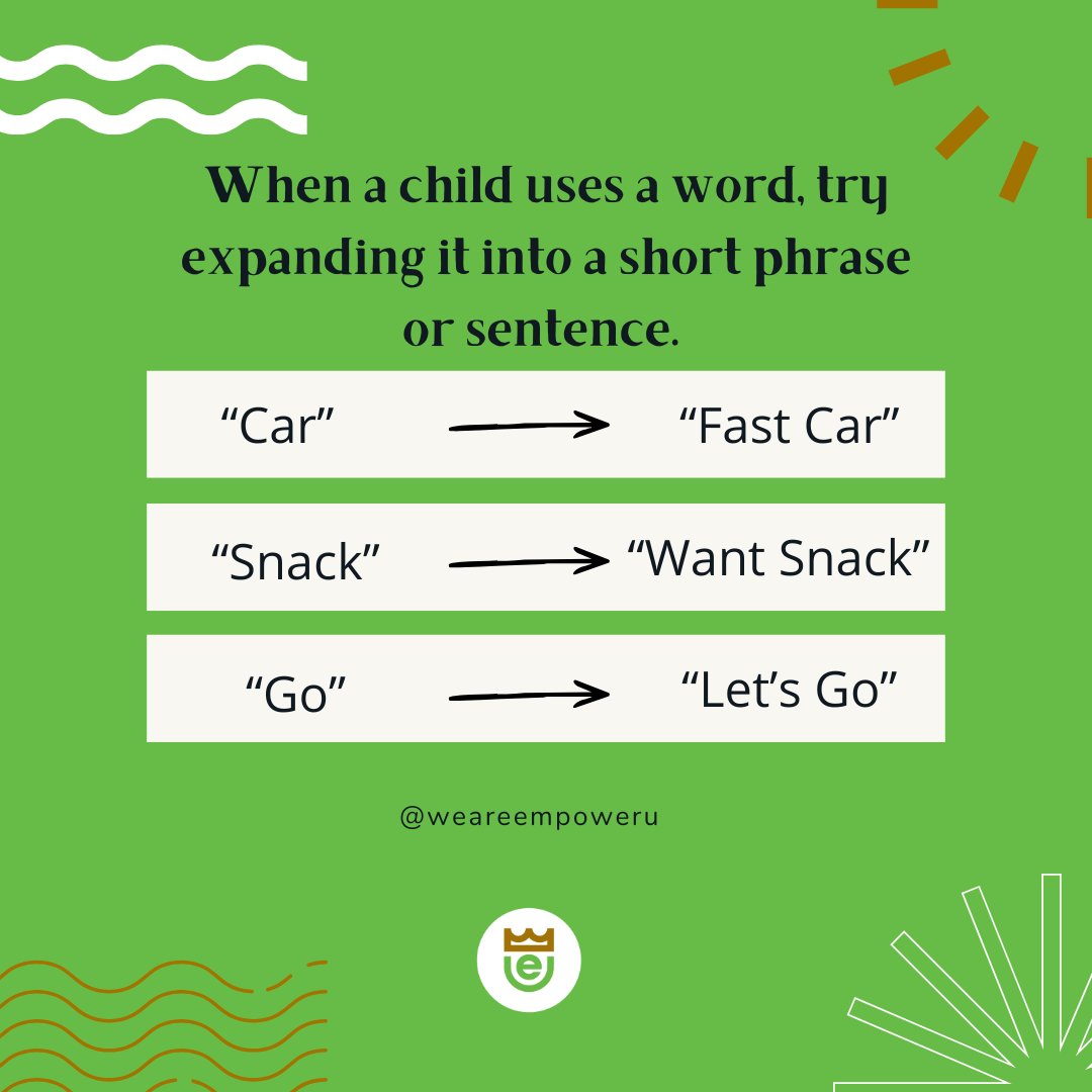 weareempower_u's tweet image. Tip Tuesday: Expand Language 💬💚

Boost your child's communication by enriching their vocabulary through natural conversation, not just repetition. Every word counts—keep talking! 💚 

#TipTuesday #LanguageDevelopment #ABAtherapy #CommunicationSkills #AutismAcceptance
