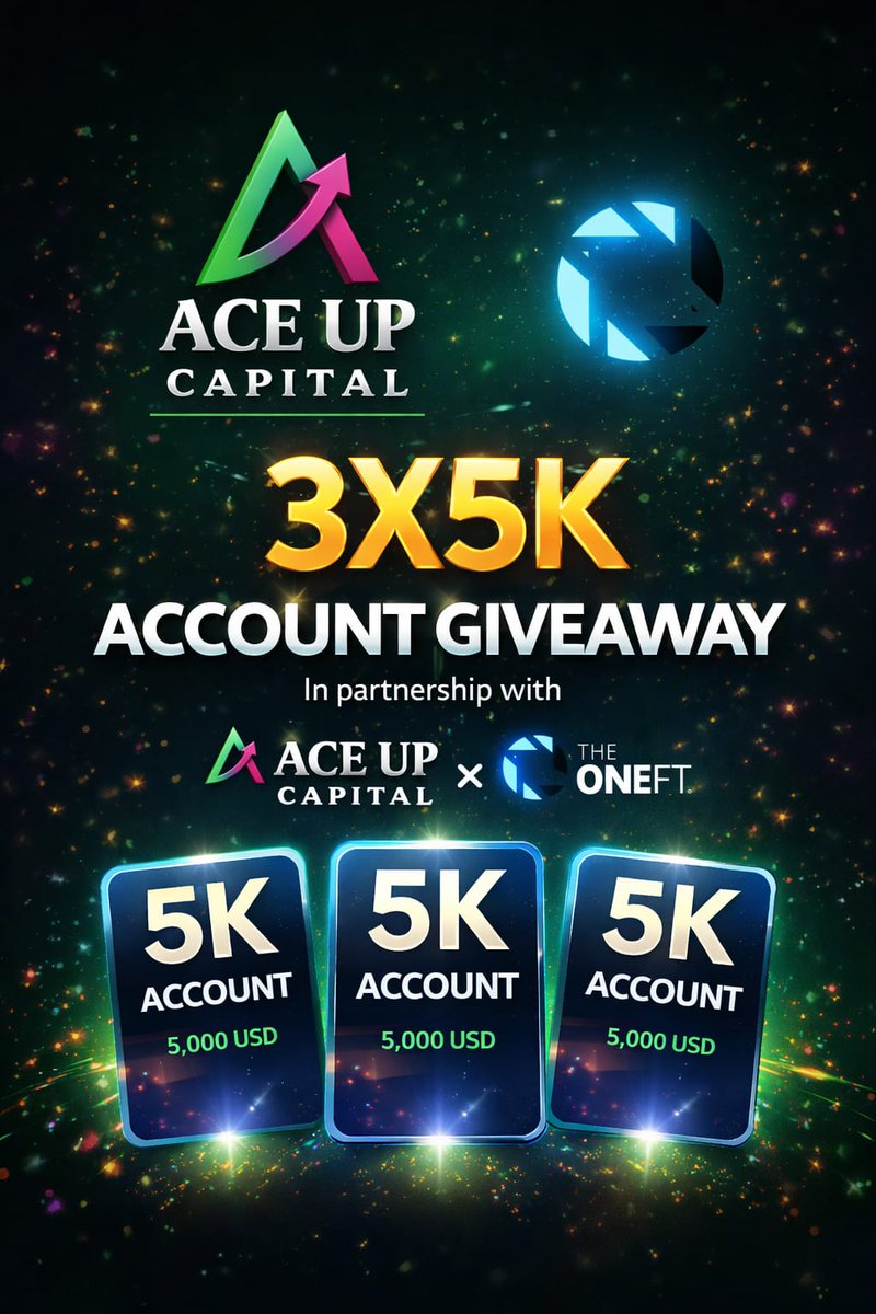 Theproparena's tweet photo. $15,000 GIVEAWAY 🎁‼️ 

3 x $5K Accounts to 3 Followers 

To Qualify : 

- MUST Follow  Ace Up Captial 1 and (Influencer account) 

- MUST Join Discord: 
https://t.co/9ISidD7nc4 

- MUST Like &amp; Repost this giveaway 

- MUST Tag 3 friends 

Winners in 5 days https://t.co/av114atsQL