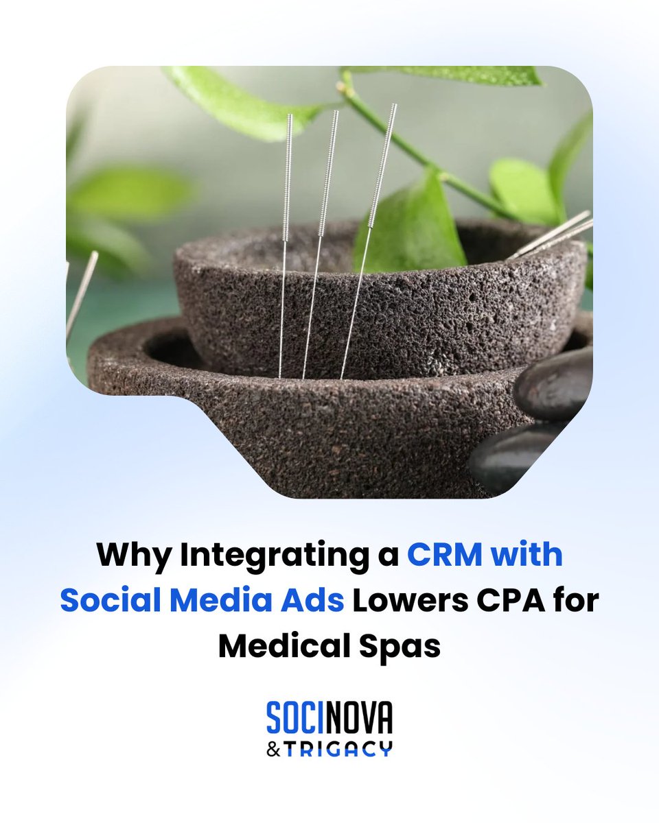 socinovatrigacy's tweet image. If your medspa ads aren't connected to your CRM, you’re only seeing clicks, not consultations or loyal clients.

Link your systems to optimize for real revenue and lower your CPA.

Read more: socinovatrigacy.com/crm-ads-cpa-me…

#MedSpaMarketing #CRM
