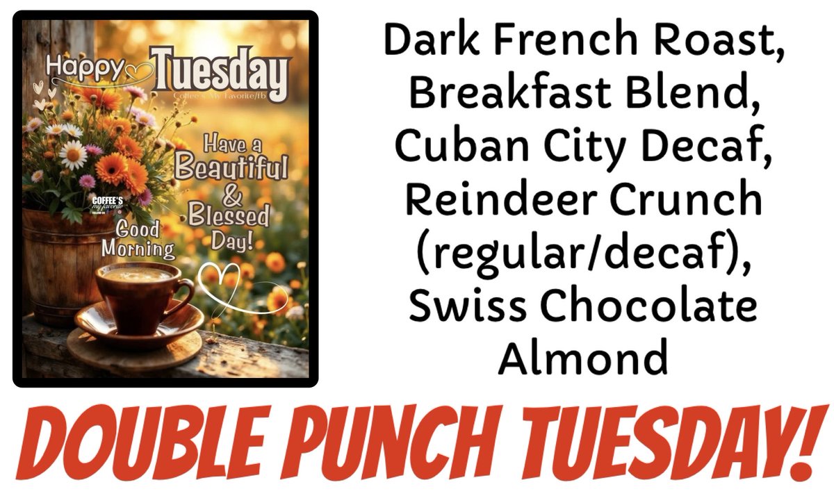 bchicken_coffee's tweet image. It’s Double Punch Tuesday!  Bring those punch cards in, or get a new one. Open until 7 pm today. #blackchickencoffee #coffeeshop #shopsmall #uptownlexingtonnc