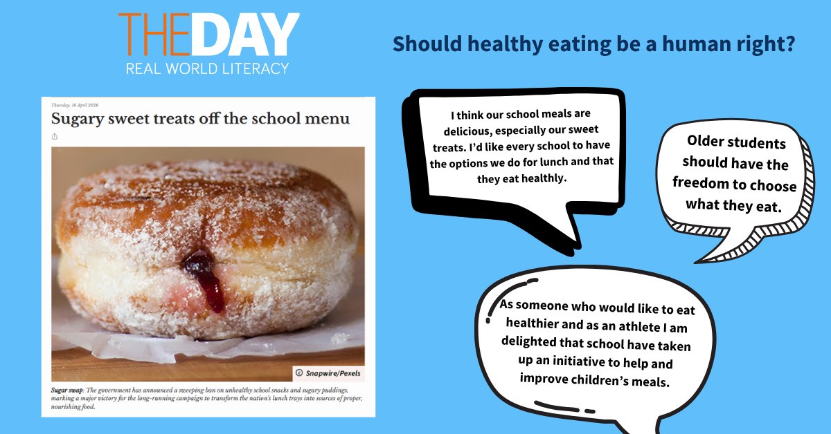 thedaytweets's tweet photo. Conversation has erupted on one of our latest articles, 'Sugary sweets off the school menu.'

Students from schools across the UK and beyond have let us know their thoughts in our human-moderated comments section, featured under every article.

Do you agree with our students? https://t.co/ati4DLX5aq