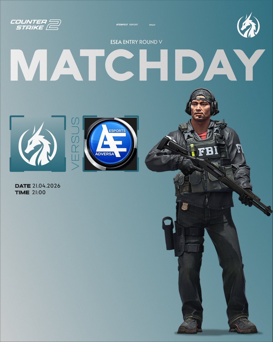 temp_eSport's tweet photo. [🔥MATCHDAY🔥]
Today our team is starting into the 5th round of ESEA against #AdversaEsports!

It's also going to be casted by:
->https://t.co/6ZGBoGF97n https://t.co/8SET73WReT