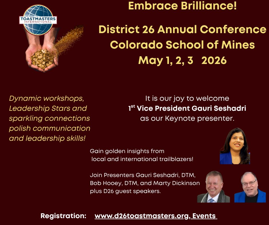 District 26 Toastmasters tweet media