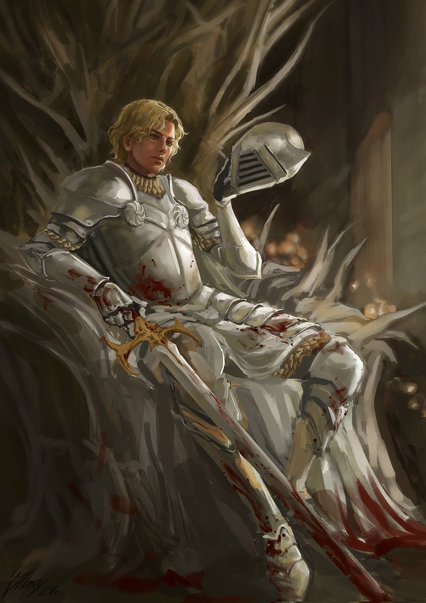 They called him the Lion of Lannister to his face and whispered "Kingslayer" behind his back.

#asoiaf #fantasyart #digitalart #jaimelannister