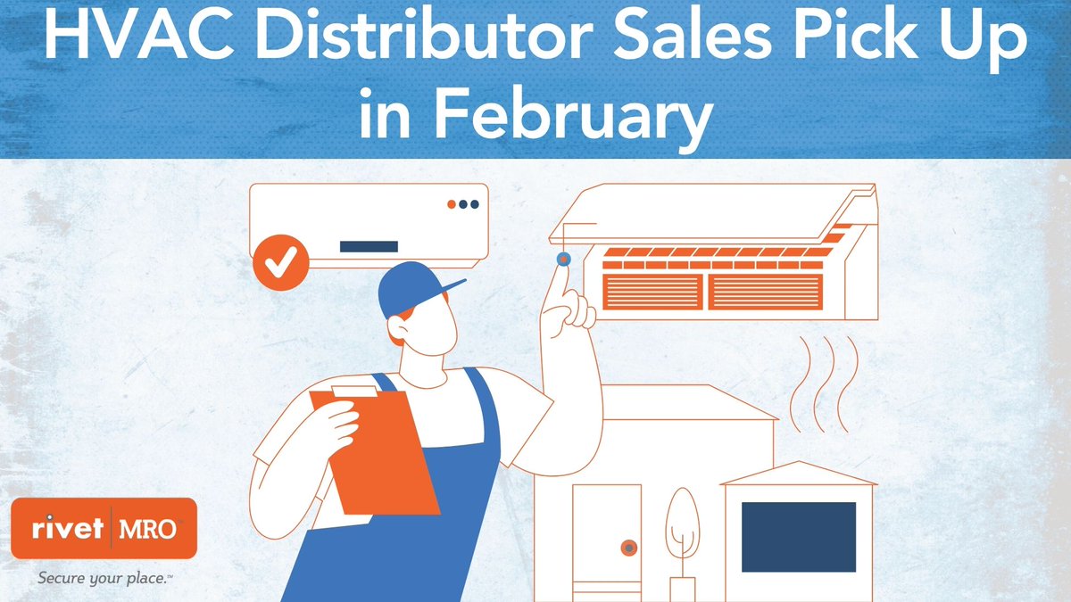 RivetMRO's tweet photo. HVAC sales bounced in Feb:

📈 +5% YoY (after -1% in Jan)
 📊 12-mo: +2%
 💰 ~8 pts from pricing

What’s underneath:
✅ Units still down
✅ Inventory +2%
✅ Southeast +6%, others mixed
 
Read more with Rivet|MRO: https://t.co/I88foFi9Ci https://t.co/QHOPOJKzXf