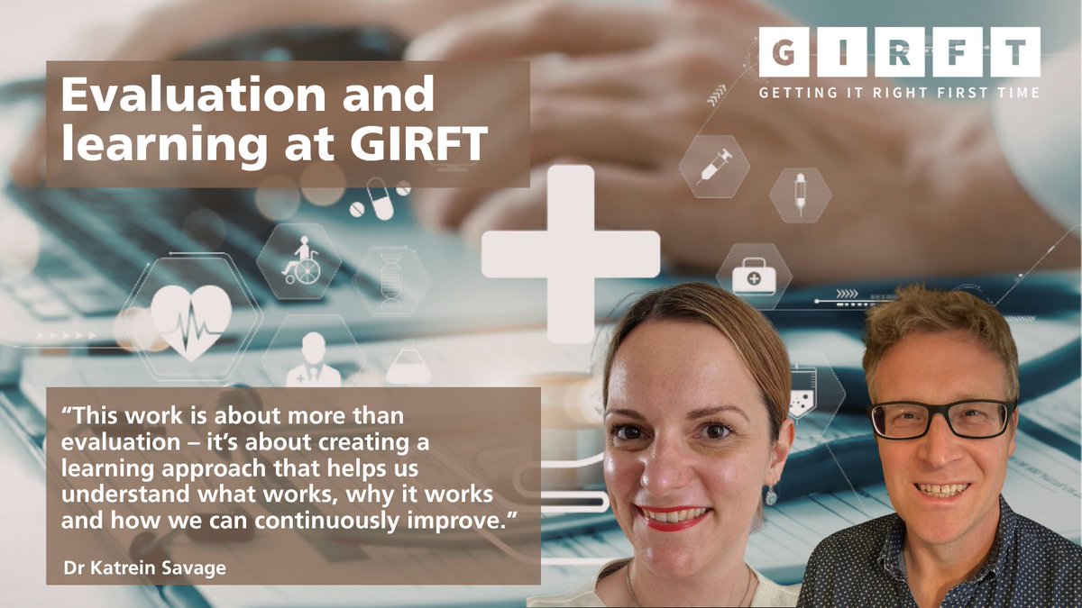 NHSGIRFT's tweet image. We’ve launched a new GIRFT evaluation &amp;amp; learning page, bringing together evidence on what works, how change happens &amp;amp; how improvements can be sustained across the #NHS.

Learn more &amp;amp; visit the new webpage to download evaluations of interest👉ow.ly/LwCw50YGrl7

#Evaluation