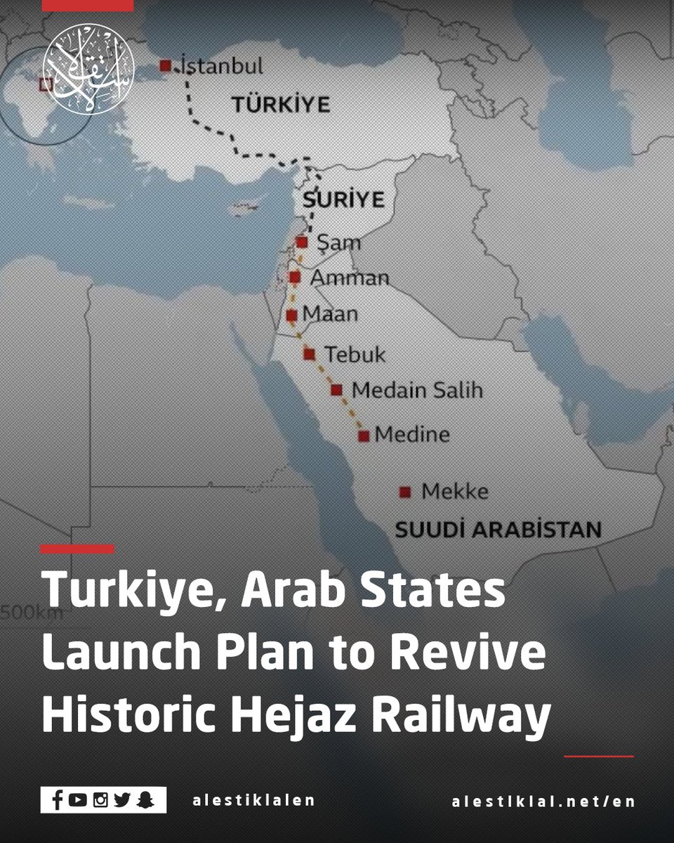 alestiklalen's tweet image. Turkish Foreign Minister Hakan Fidan announced a joint project between Turkiye, Syria, Jordan, and Saudi Arabia to revive the historic Hejaz Railway

#Turkiye #SaudiArabia #Syria #Jordan