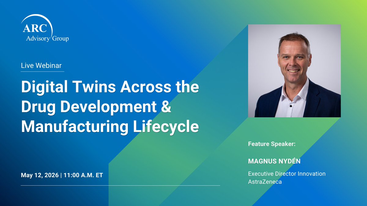 arc_advisory's tweet image. This webinar will explore where life sciences organizations are applying digital twins today and what makes these initiatives successful.

📅 May 12 | 11:00 AM ET

Register here: arcweb.com/events/digital…

#Pharma #DigitalTransformation #OperationalExcellence