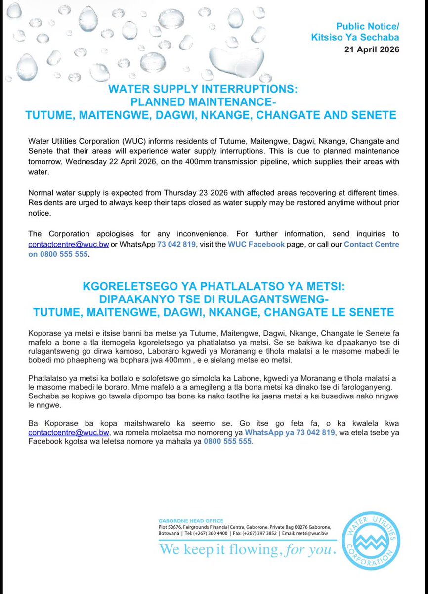 Water Utilities Corporation tweet media