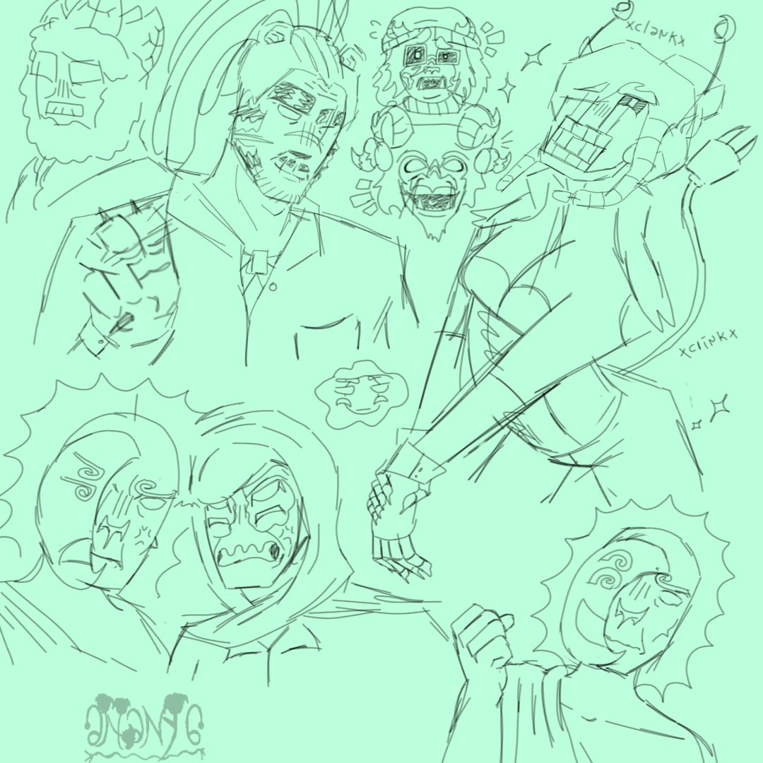 mokumok78855297's tweet image. Some oc doodles I did while bored #ocs #doodles