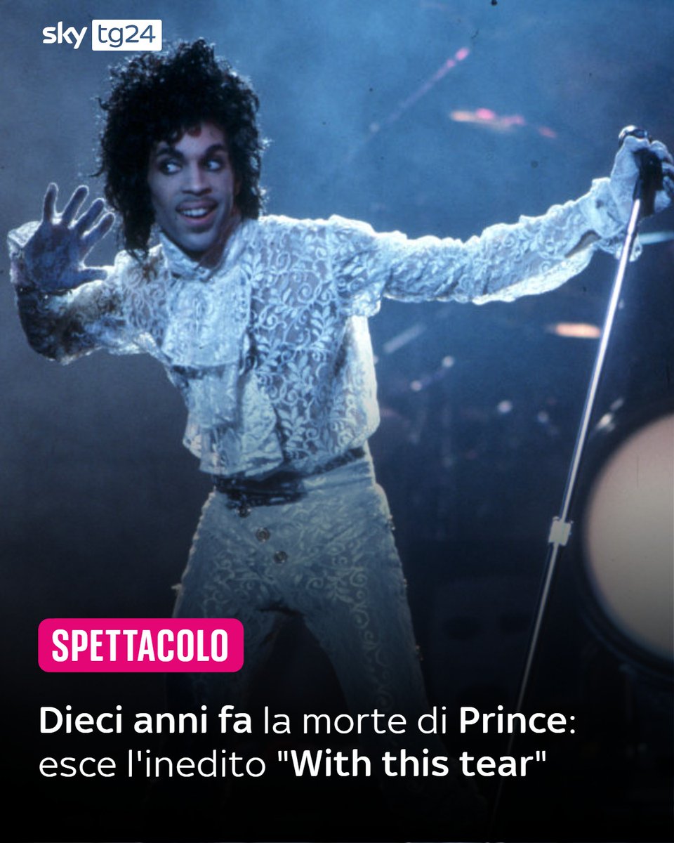 SkyTG24's tweet image. A dieci anni esatti dalla scomparsa di #Prince, il panorama musicale celebra l'eredità dell'artista di #Minneapolis con la pubblicazione di un nuovo brano. Da oggi è ufficialmente disponibile in digitale "With this tear", una registrazione in studio finora inedita che arricchisce