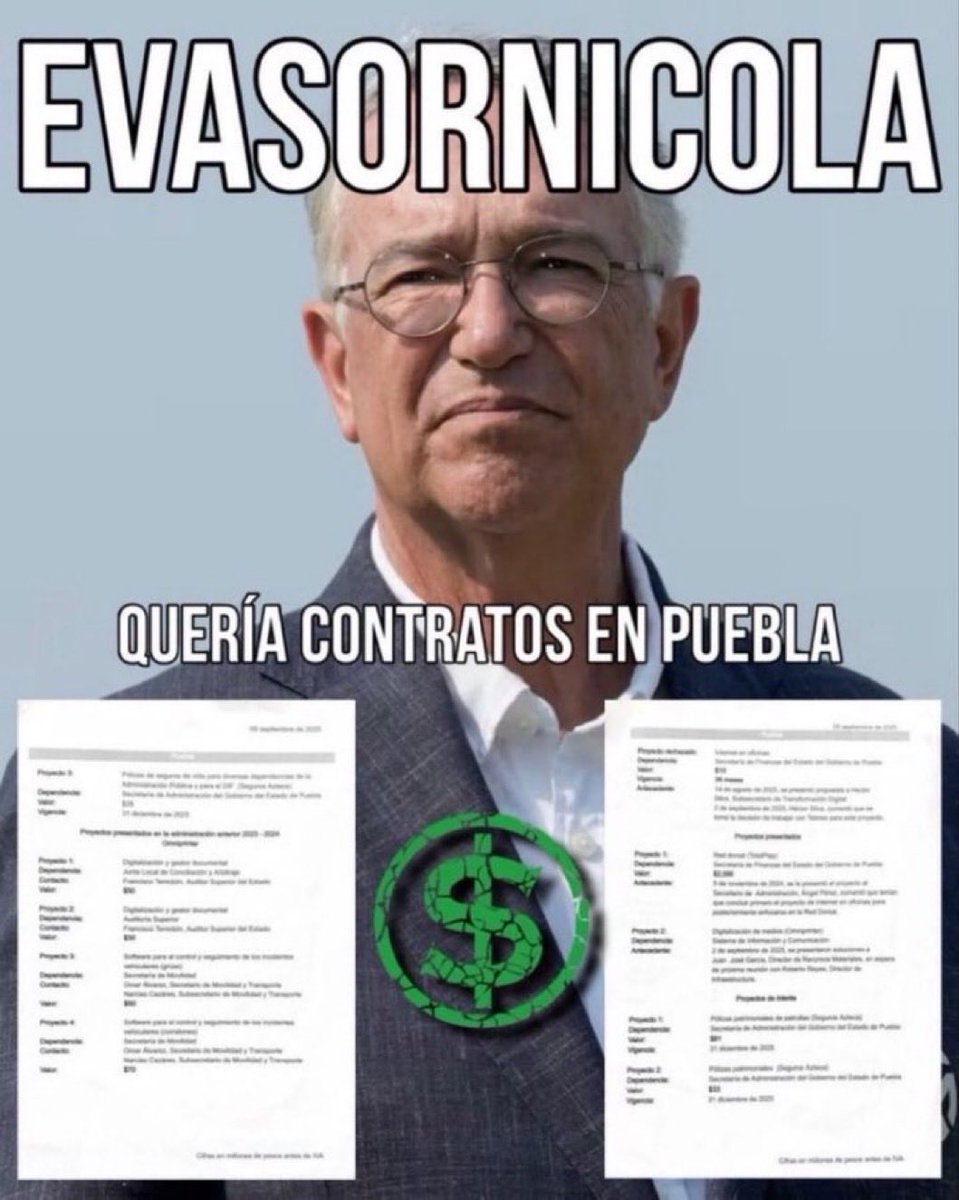 <a href="/adnnoticiasmx/">adn Noticias</a> <a href="/FiscaliaCDMX/">Fiscalía CDMX</a> <a href="/evizarretea/">Emilio Vizarretea</a> <a href="/LeonardoCurzio/">Leonardo Curzio</a> 🚨 SE CONFIRMA 🚨 

El USURERO, PDF y DEUDOR <a href="/RicardoBSalinas/">Don Ricardo Salinas Pliego</a> quería que el Gobierno de Puebla le comprara desde cientos de millones en Total Play, hasta pólizas para patrullas, con un total de $2,350 millones de pesos.

Tras la negativa,empezó con sus campañas sucias.

<a href="/Rocha4T/">Juan Carlos Rocha</a>