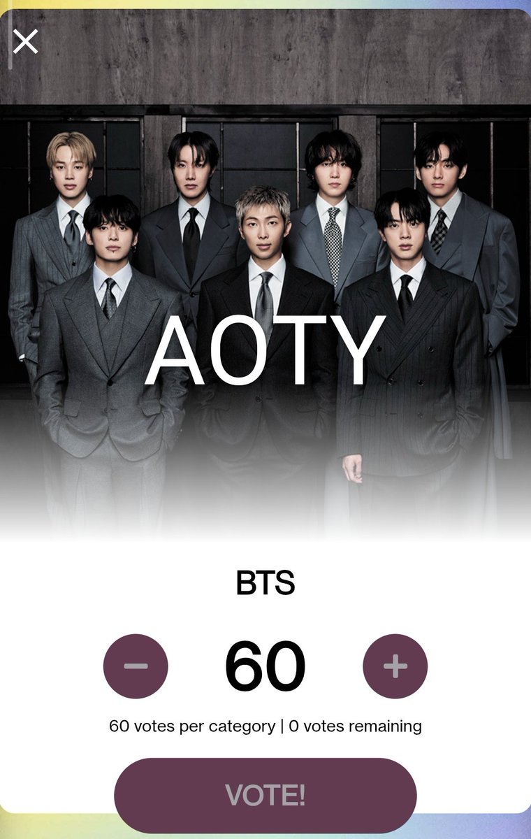 clov.☘︎ ݁˖ VOTE BTS ON AMA tweet media