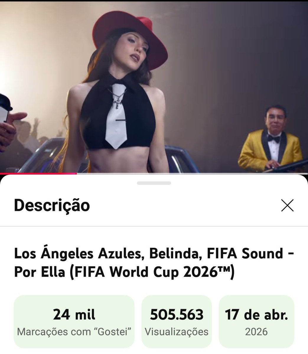beliupdates's tweet photo. 📊 YOUTUBE: El video oficial de “Por Ella”, Los Ángeles Azules x Belinda, llegó a 500K views y rebasó el video oficial de “Lighter”, Jelly Roll x Carín León, primer sencillo del disco del Mundial FIFA.

— Por Ella: 505.563 views / 24K likes

— Lighter: 408.667 views / 6.4K likes https://t.co/LRdGdl8CN8