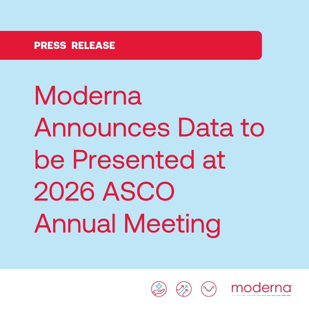 moderna_tx's tweet photo. Today we announced that three abstracts on our investigational mRNA therapeutics have been accepted for presentation at the 2026 American Society of Clinical Oncology (ASCO) Annual Meeting, which will be held May 29 – June 2 in Chicago, IL.

Read more about the presentation details: https://t.co/TEWiL49wEs