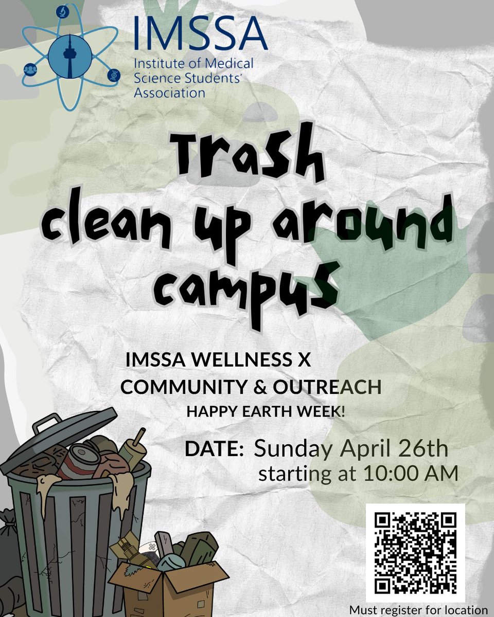 IMSSAuoft's tweet photo. In celebration of Earth Week, the IMSSA Wellness and Community Outreach team is hosting a campus clean-up near the St. George on Sunday, April 26 at 10:00 a.m. The location is still to be determined.
Please complete this form: https://t.co/oZok9SAGwb https://t.co/CBBxPM9igT