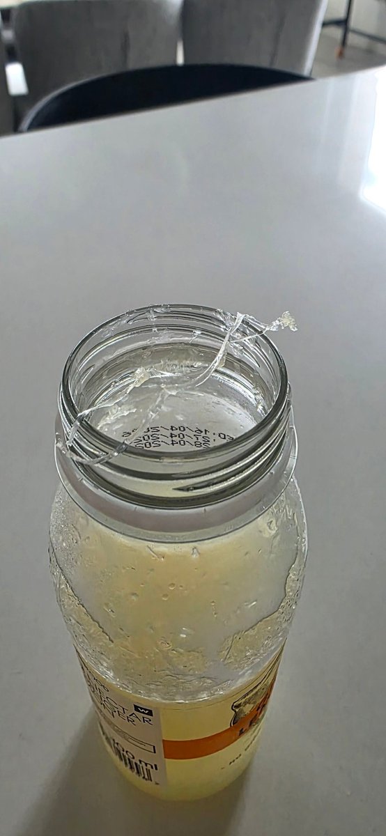 Thejoffs's tweet photo. @WOOLWORTHS_SA this just came out of your bottle. Is plastic part of this juice. 🤢 https://t.co/uiQCjUyj1l