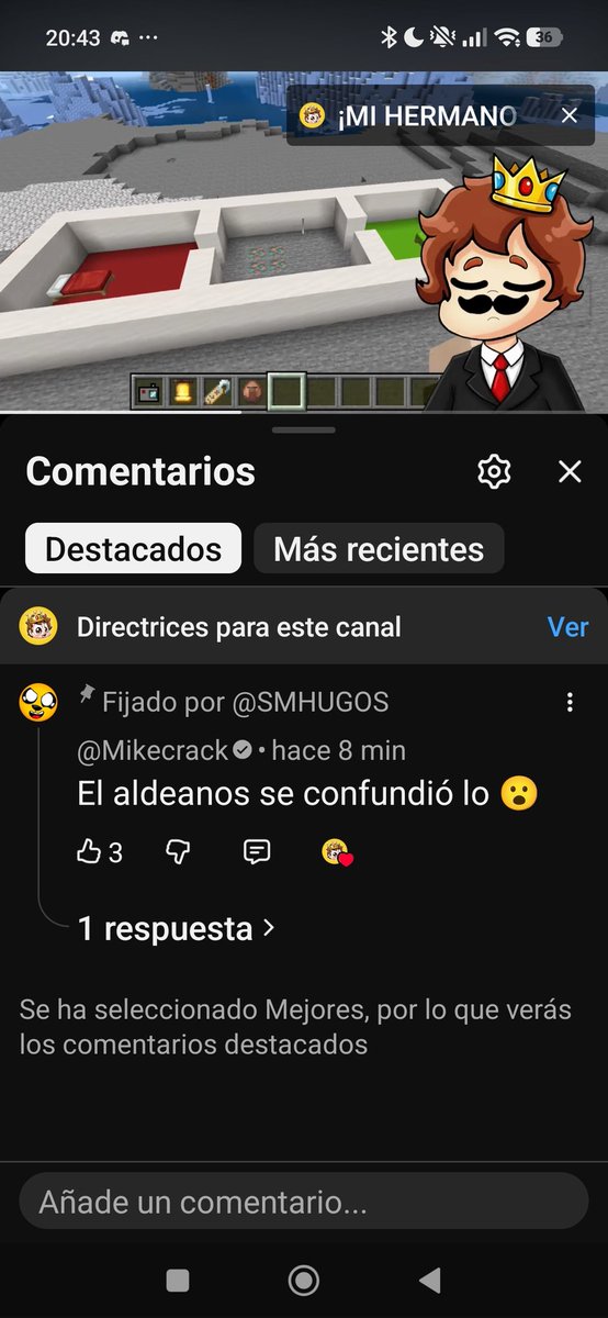MIKE COMENTO!!! Siiii te jamo mucho <a href="/MikecrackYT/">Mikecrack ໒(ᵔᴥᵔ)७</a>