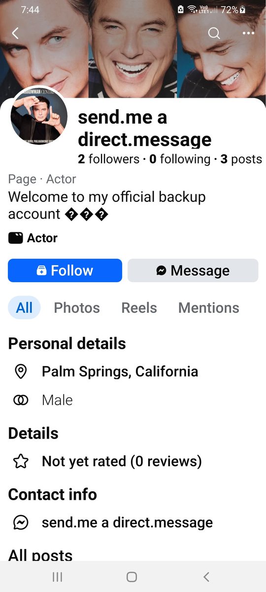 barrowette's tweet photo. @JohnBarrowman Another fake on Facebook trying to contact me. Reported and blocked 🚫 https://t.co/MG0DdMKYxg