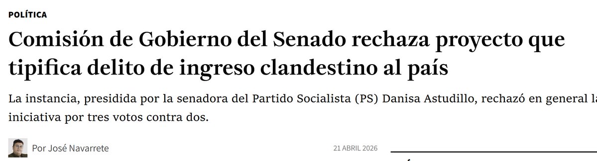Que se sepa, la comisión de gobierno del Senado rechazó tipificar como delito el ingreso clandestino de migrantes ilegales a Chile. La izquierda lo votó en contra.

La izquierda tiene mayoría en esa comisión, para que sepan a quien agradecerles.