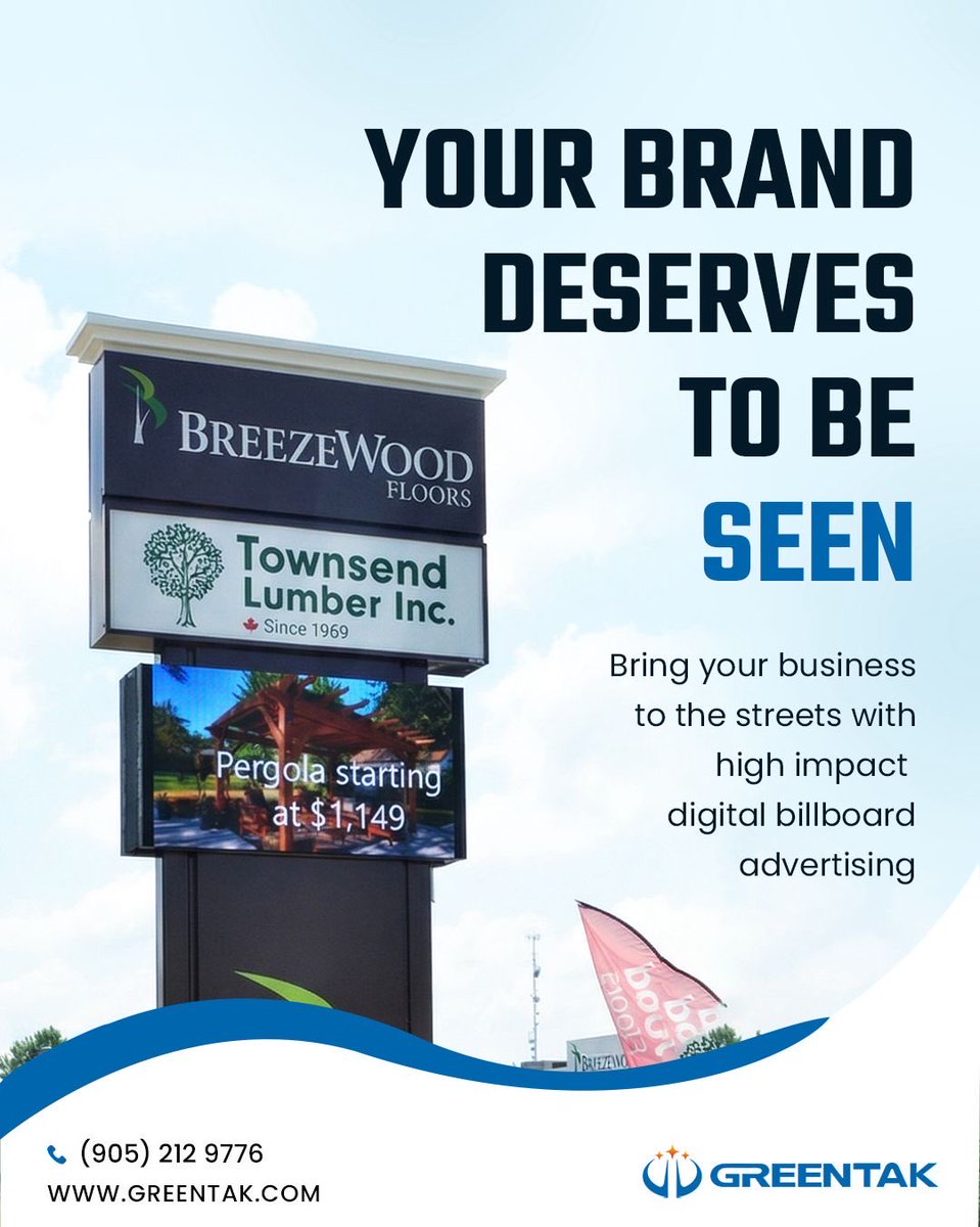 GreenTak2's tweet image. Ready to get your brand seen? Go big with digital billboards—real impact, real results 📈

#DigitalBillboards #OutdoorAdvertising #LEDSignage #BusinessVisibility #DOOH