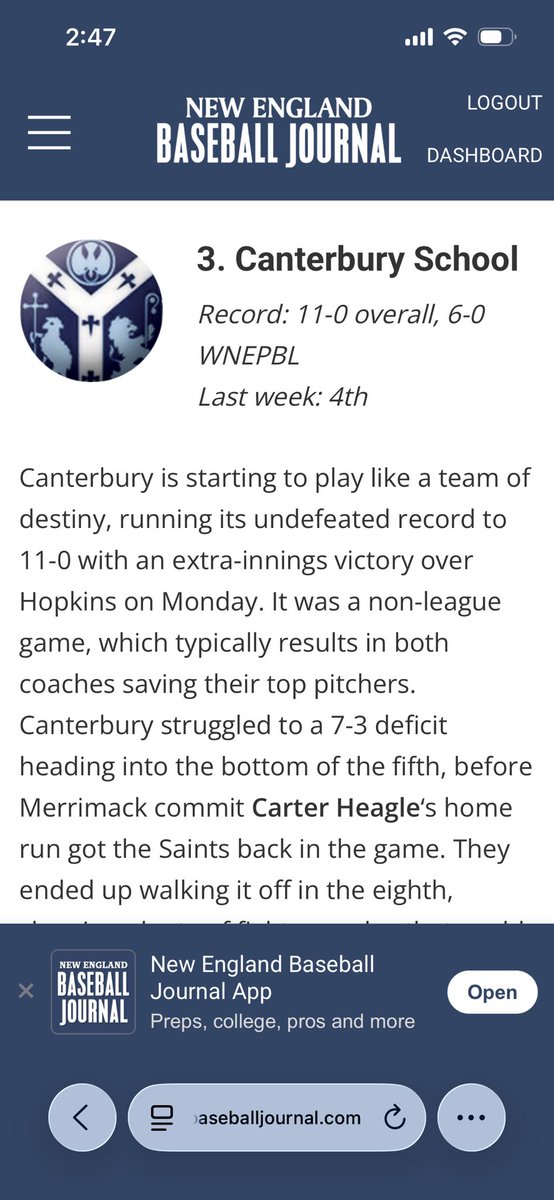 Canterbury Baseball tweet media