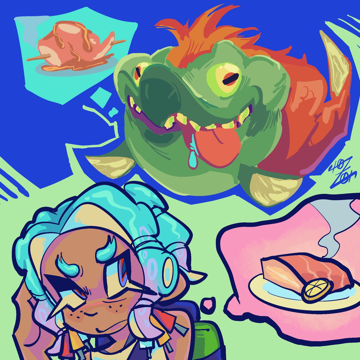 Best thing coming out from the Splatoon Raider Trailer: Cable Hair Octo AND THE ABSOLUTE UNIT.