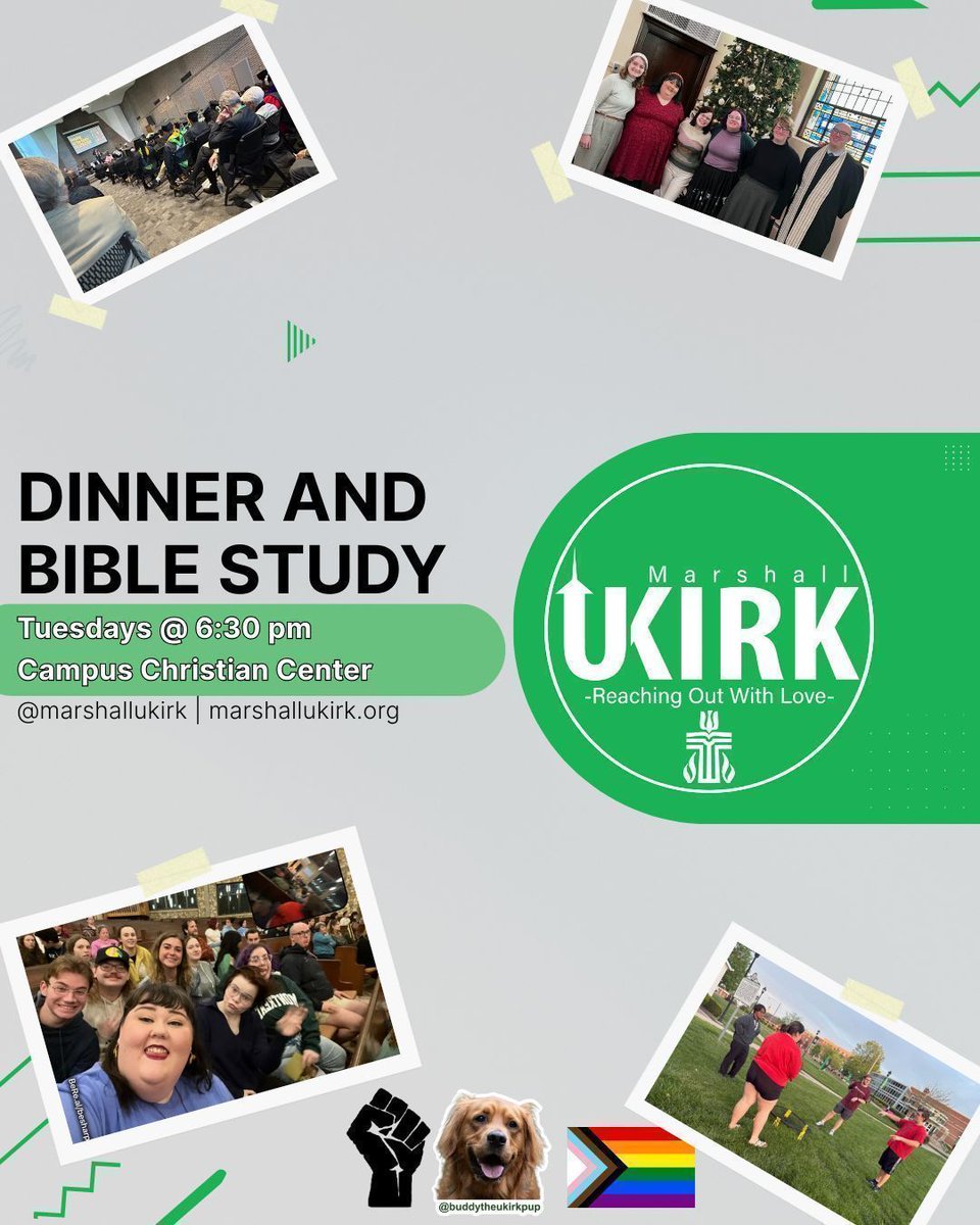 marshallukirk's tweet photo. Hey Y’all! Join us tonight at 6:30 in the Campus Christian Center!! We’ll have dinner, get to know each other, and join together in Bible study!!! We hope to see you tonight!!! @marshallu @marshallu_ace @mu_pasa @mu_bus @marshallu_gsa https://t.co/BkFWiHXg14