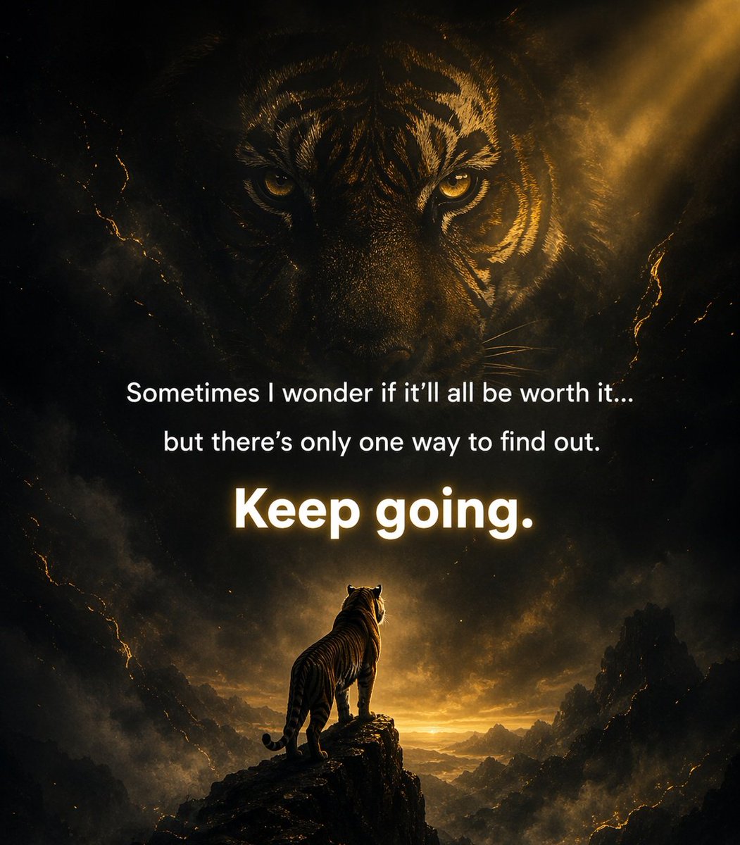 Sometimes I wonder if it’ll all be worth it but there’s only one way to find out.

Keep going.