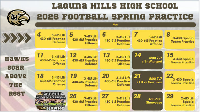 coach_kmanning's tweet photo. College Coach's Spring Ball Happens at Laguna Hills HS in 2 WEEKS!!! Come check out Hawks in the Hills!! Attached is our prospect list!!!
#CLAWIN

https://t.co/tcQvxu3VDS https://t.co/dPiSC91JJB