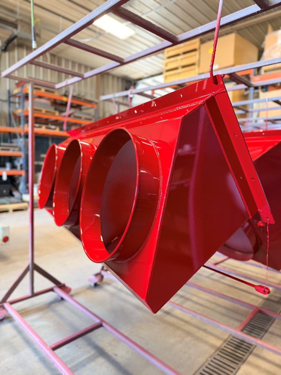 quality53036's tweet image. Parts are painted and ready for assembly. Parts will start to get assembled to the unit Thursday morning 🌅#wetspray #red #paint #assembly