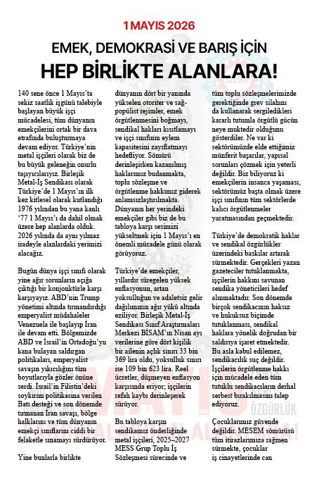 BİRLEŞİK METAL-İŞ tweet media