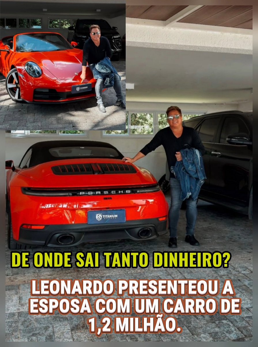 Mkarllos187858's tweet image. O cantor Leonardo presenteou seu grande amor, a esposa Poliana Rocha Porsche 911 avaliado em cerca de 1,2 milhão, de reais. Você daria sua esposa um carro desses? #Porsche911 #PolianaRocha #Leonardo #carrode #luxo #cantorLeonardo
