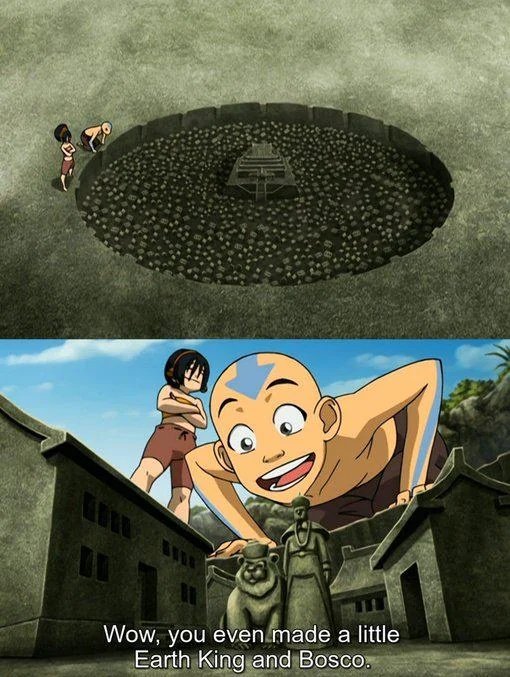 Toph lost Appa to sandbenders, and taught herself how to sandbend