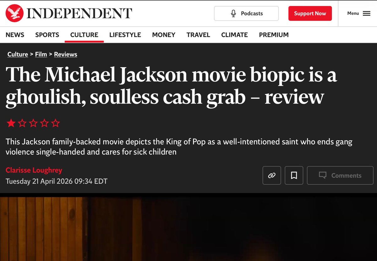 hercAICN's tweet photo. @deckedoutmag Michael gets positive reviews from 20% of “top critics“ polled by Rotten Tomatoes.

2019’s Leaving Neverland got positive reviews from 98% of “top critics” polled by Rotten Tomatoes. https://t.co/ky1JnaG6Wg