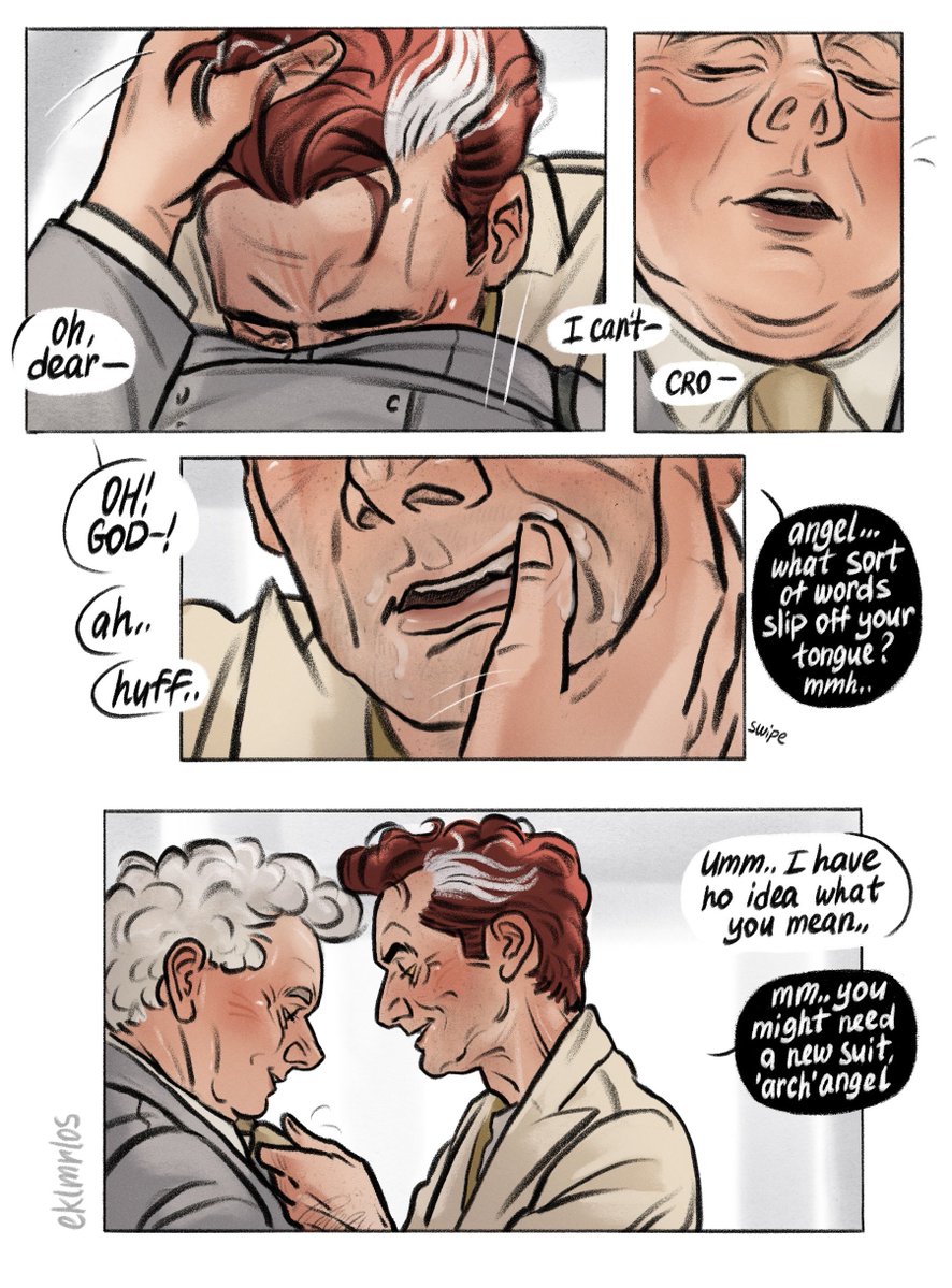 🔞 elevator smut comic! 
someone’s going down.. in the up #goodomens3