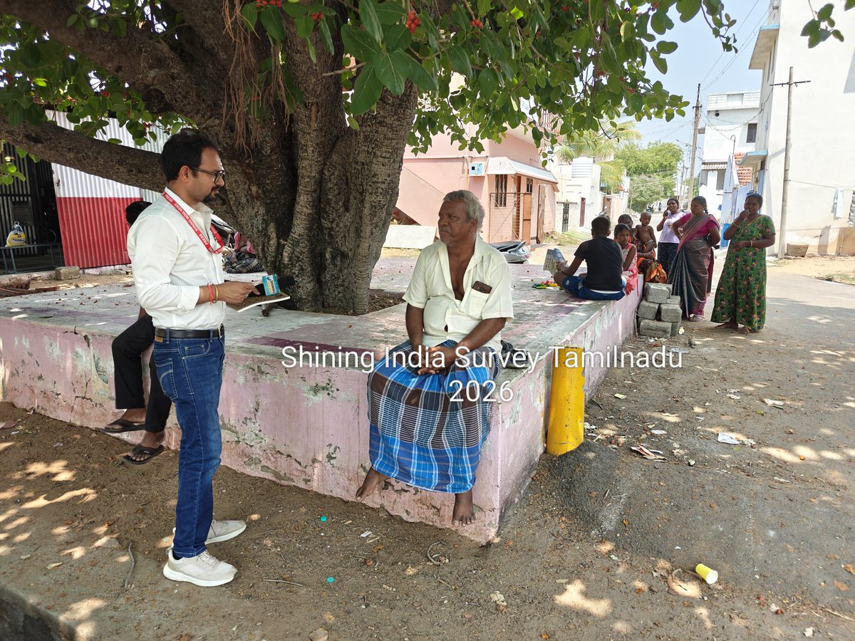 ShiningInSurvey's tweet photo. Sharing ground glimpses from The Shining India Survey  Tamil Nadu Assembly Election 2026.

From village corners to roadside interactions, one thing is clear - the mood is shifting week by week.

This election is not just about forming a government… it may send many big names home.

Ground is speaking. Are leaders listening?

#TamilNaduElection2026 #TNPolitics #Election2026 #GroundReport  #ShiningIndiaSurvey 
#DMK #AIADMK #TVKVijay‌