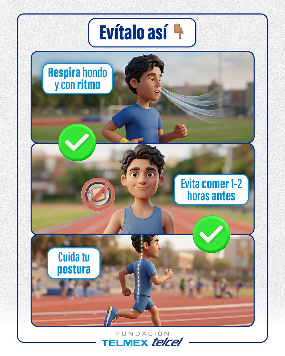 fundaciontelmex's tweet image. Si corres, seguro te ha pasado 👀  

Ese dolor en el costado no es coincidencia… y sí, tiene solución. 

Te explicamos rápido cómo evitarlo 🏃‍♂️

💬 ¿Cada cuánto te pasa?   

#Running #Ejercicio #Correr #Salud #TipsFitness #Deporte