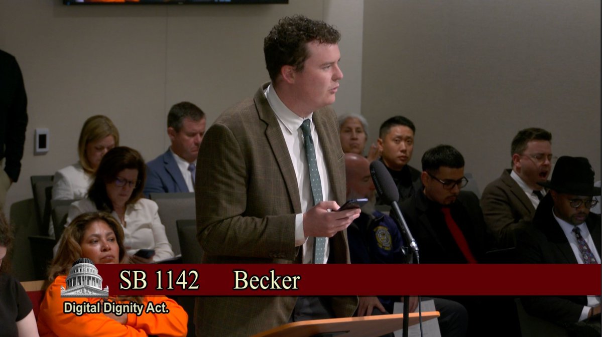 ccianet's tweet image. In testimony to the California legislature, CCIA’s Aodhan Downey warns that SB 1142’s notice-and-takedown system raises serious #FirstAmendment concerns as it requires platforms to remove content based on private complaints with an extremely short compliance timeline. This