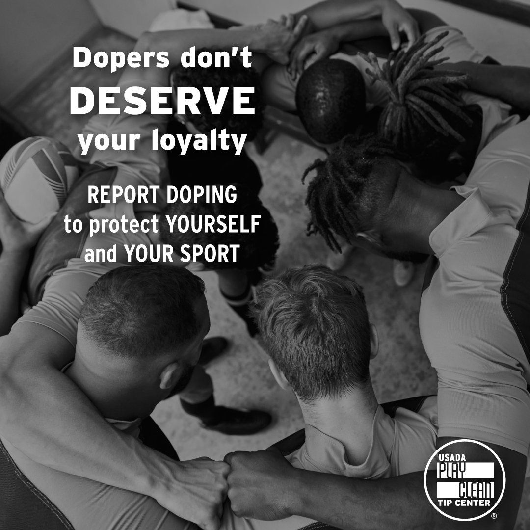 usantidoping's tweet image. Dopers don’t deserve your loyalty—clean athletes do. Report suspicions of doping to the Play Clean Tip Center to help protect the integrity of sport for everyone. 

na2.hubs.ly/H04RXKr0

#CleanSport #AntiDoping #PlayCleanTipCenter