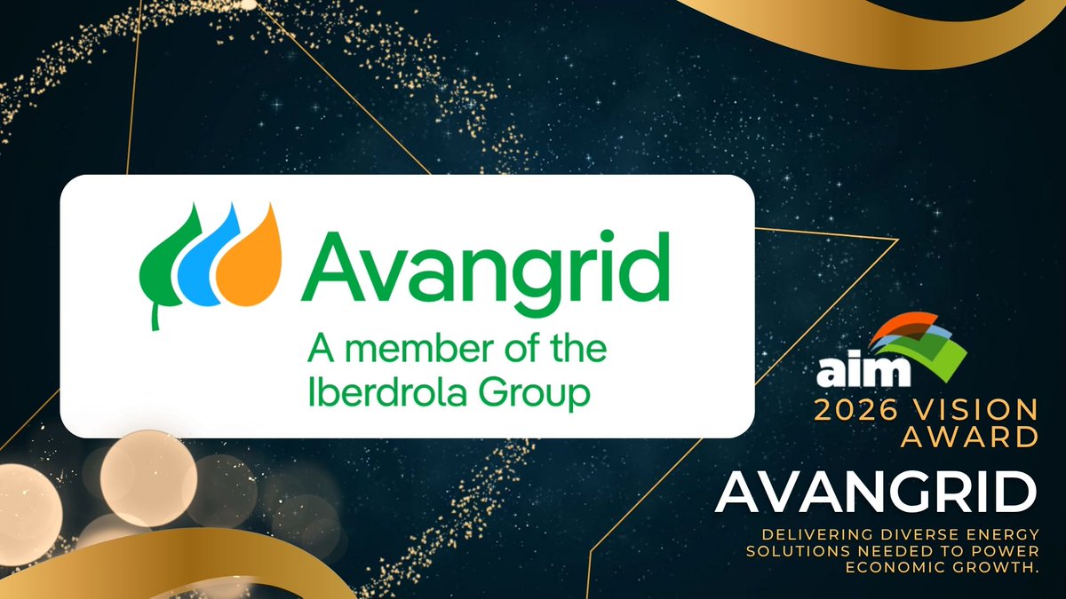 AIMBusinessNews's tweet photo. 🏆 Congrats to @Avangrid, recipient of the 2026 AIM Vision Award! Recognized for advancing MA’s energy future through NECEC &amp; Vineyard Wind, delivering ~25% of the state’s power needs. 
🎟️ Register: https://t.co/9SsXUdesdr  
#AIM #VisionAward #MA #CleanEnergy #Energy https://t.co/PQdtJgwvpD