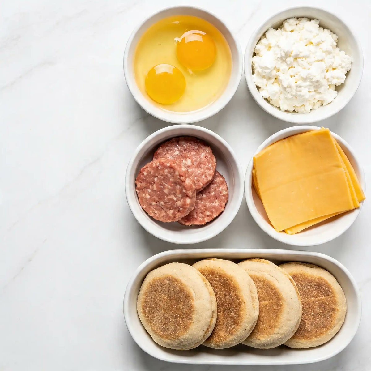 MyDelishDiaries's tweet image. Hot breakfast. Zero morning effort. 24g of protein per sandwich.
Baked eggs + turkey sausage + cheddar + whole-grain English muffin. Batch Sunday. Freeze. Reheat in 90 seconds. 🥚🧀
Recipe👇
#MealPrep #HighProtein