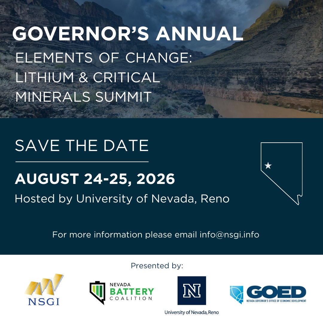 lvlcc's tweet image. Save the date!

Governor’s Annual Elements of Change Summit is coming. Join leaders shaping the future of lithium &amp;amp; critical minerals.

August 24–25, 2026

🔗 secure.anedot.com/nevada-strateg…

#LCCLV #NevadaBusiness #EconomicDevelopment