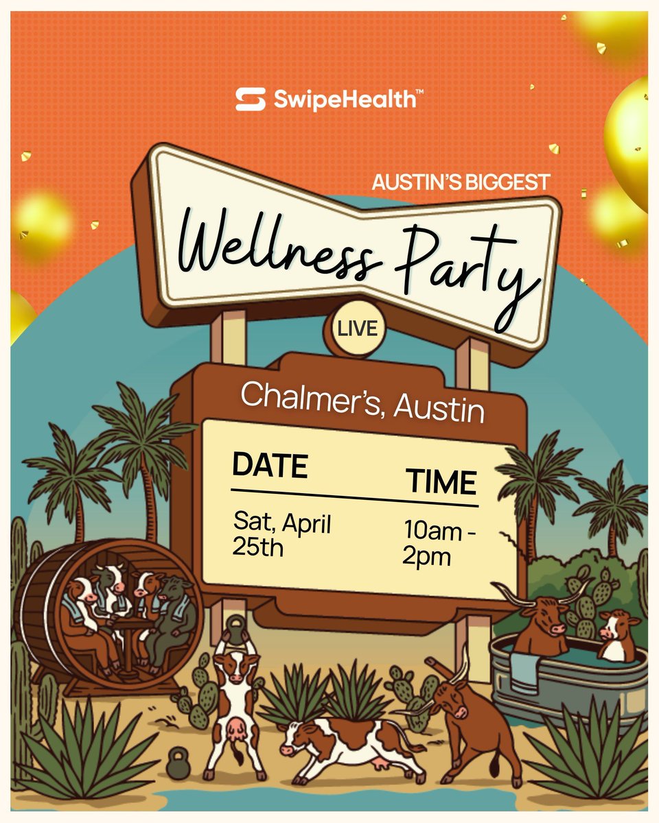 notjustkiddin's tweet image. My plans for this Saturday: Throwing the biggest wellness party in Austin for SwipeHealth's Launch!

Download the SwipeHealth app to skip the $10 cover charge. 

See you April 25th!

#BuildInPublic #AustinEvents #TechStartup #HealthTech