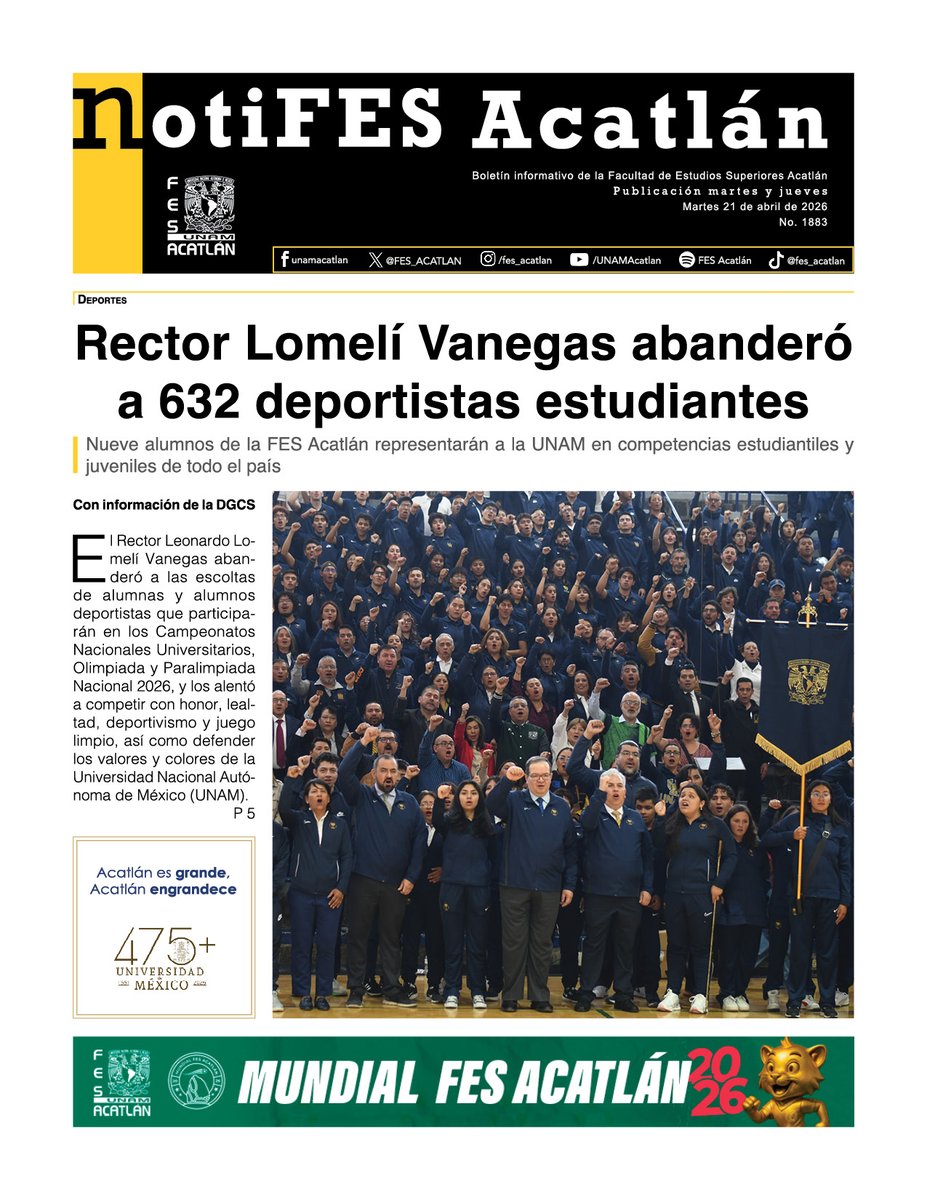 FES_ACATLAN's tweet photo. Consigue tu nuevo #NotiFES, en los dispensadores de la facultad, o si prefieres descárgalo digital 👉 https://t.co/S3BkBR8WBW https://t.co/zLgGRfPhts